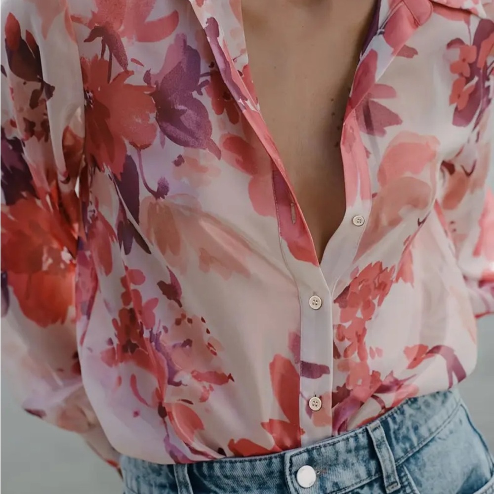 Zara Pink Floral Blouse